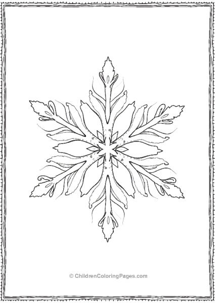 Snowflake With Symmetric Designs Free PDF Printable