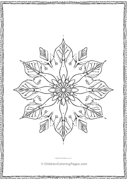 Snowflake With Triangle Shapes Free PDF Printable