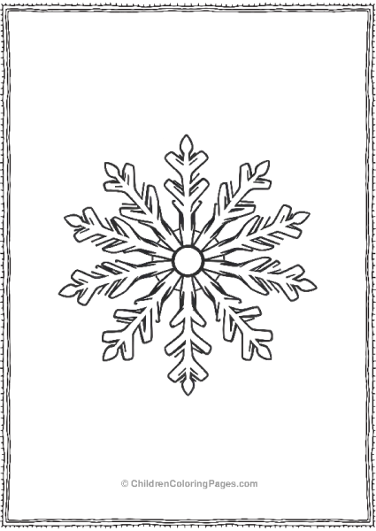 Snowflake With Wavy Arms Free PDF Printable