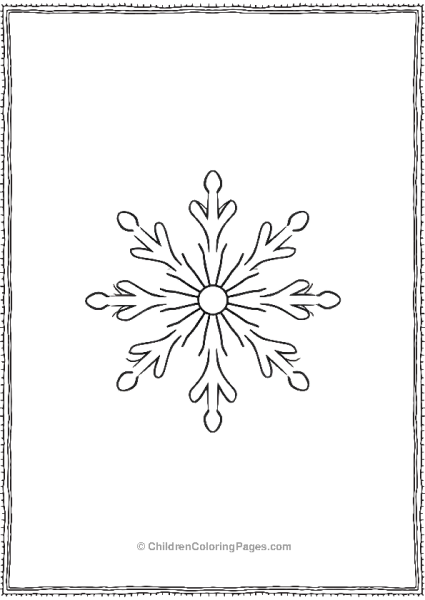 Snowflake With Widely Spaced Arms Free PDF Printable