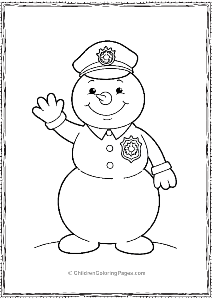 Snowman Police Officer With A Badge Free PDF Printable