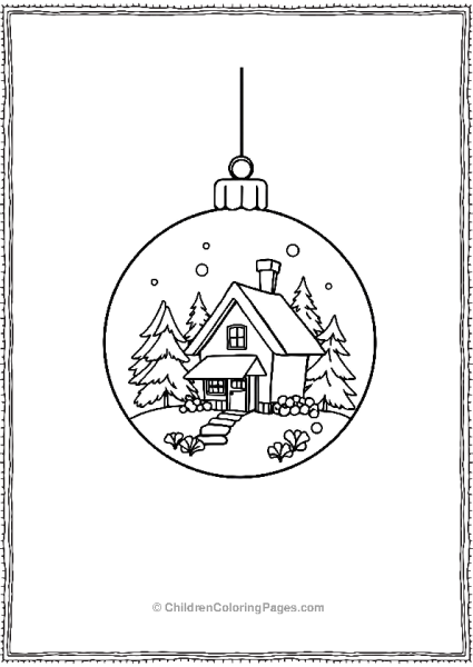 Snowy Cottage Ornament Free PDF Printable