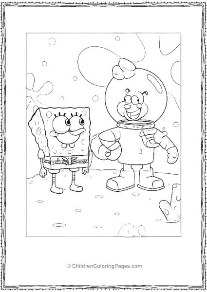 SpongeBob And Sandy Scaled Free PDF Printable