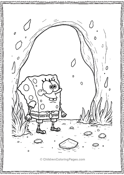 SpongeBob Discovering A Hidden Underwater Cave Free PDF Printable