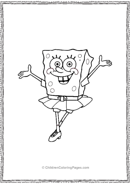 SpongeBob Dressed As A Ballerina Wearing A Tutu Free PDF Printable