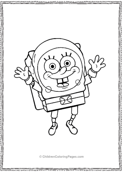 SpongeBob Dressed As An Astronaut With A Space Helmet Free PDF Printable