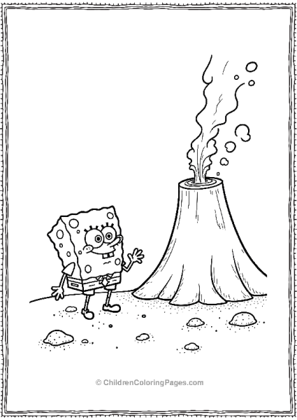 SpongeBob Exploring An Underwater Volcano Free PDF Printable