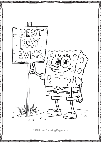 SpongeBob Giving A Thumbs Up Free PDF Printable