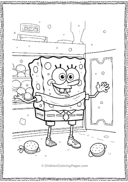 SpongeBob In The Krusty Krab Freezer Shivering Free PDF Printable