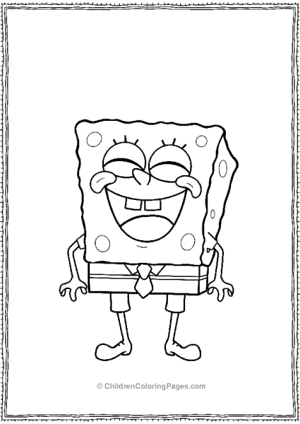 SpongeBob Laughing Uncontrollably With His Mouth Wide Open Free PDF Printable