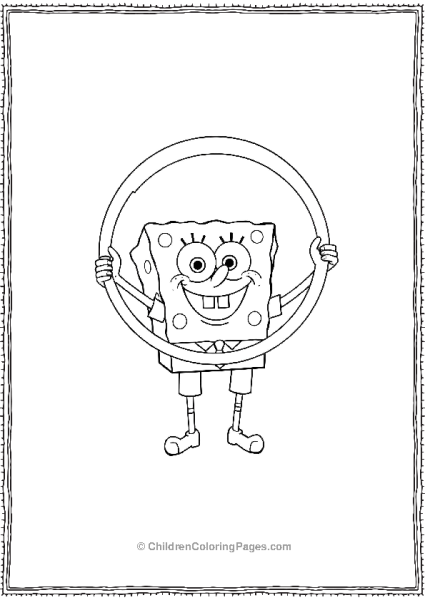 SpongeBob Playing With A Bubble Hoop Creating A Giant Bubble Free PDF Printable