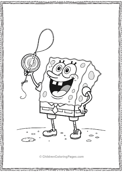 SpongeBob Playing With A YoYo Doing Tricks And Loops Free PDF Printable