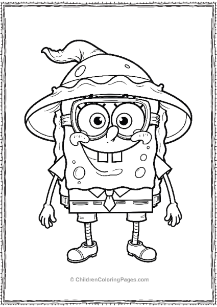 SpongeBob Wearing His Favorite Jellyfishing Hat Free PDF Printable