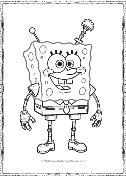 Spongebob Dressed As A Robot Free PDF Printable