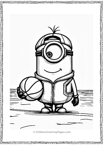 Sporty Minion With Basketball Free PDF Printable