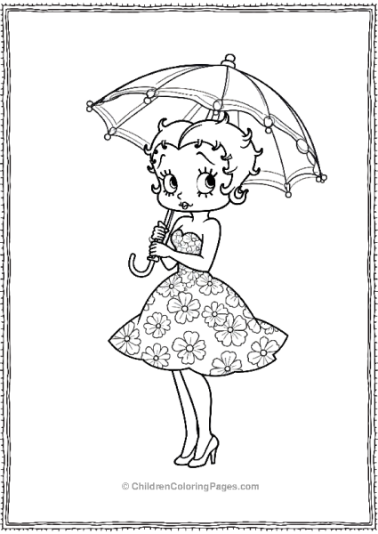 Springtime Betty Boop Free PDF Printable