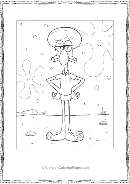 Squidward Looking Angry Free PDF Printable