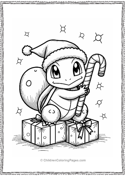 Squirtle Elf With Christmas Gifts Free PDF Printable