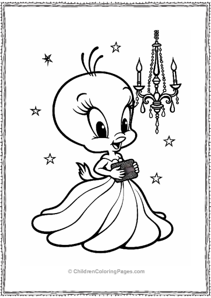 Stylish Tweety Bird In An Evening Gown Free PDF Printable