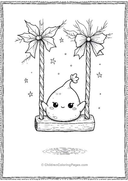 Swing Decorated With Mistletoe Leaves Free PDF Printable