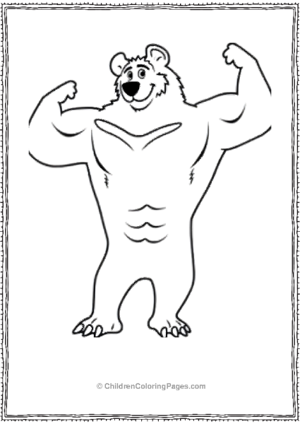 The Buff Bear Shows Off His Muscles Free PDF Printable