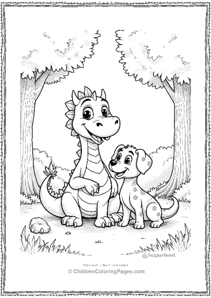 The Dragon And The Dog In The Woods Free PDF Printable