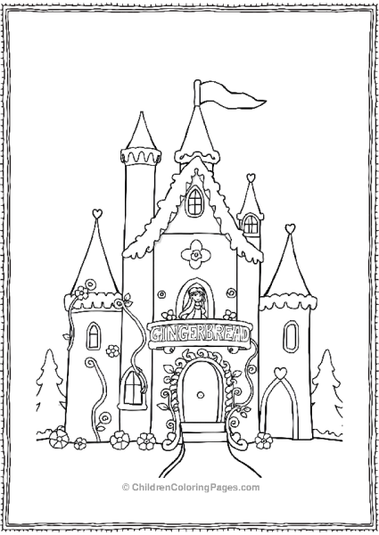 The Gingerbread House As A Castle Free PDF Printable