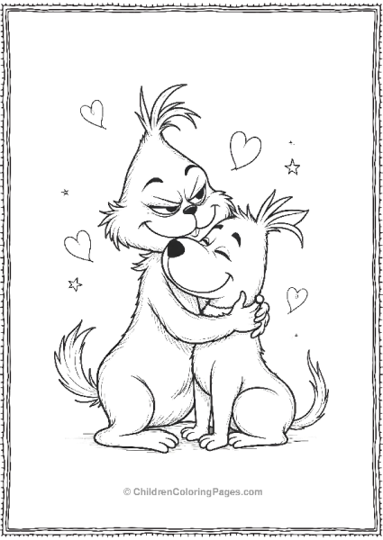 The Grinch And His Dog Hugging Free PDF Printable