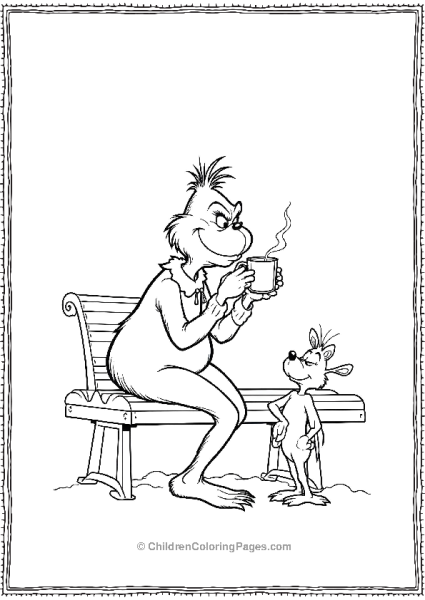 The Grinch And His Friend On A Bench  Free PDF Printable