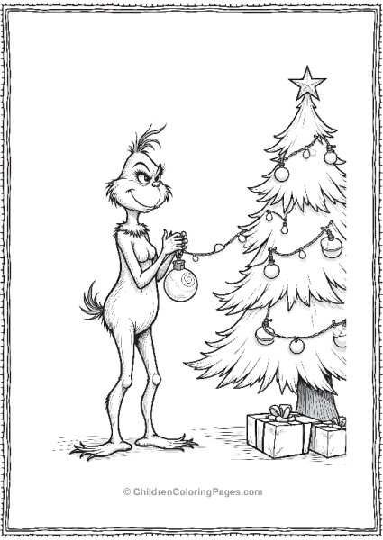 The Grinch Decorates The Christmas Tree Free PDF Printable