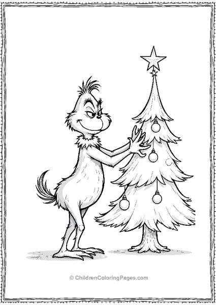 The Grinch Decorating The Christmas Tree Free PDF Printable