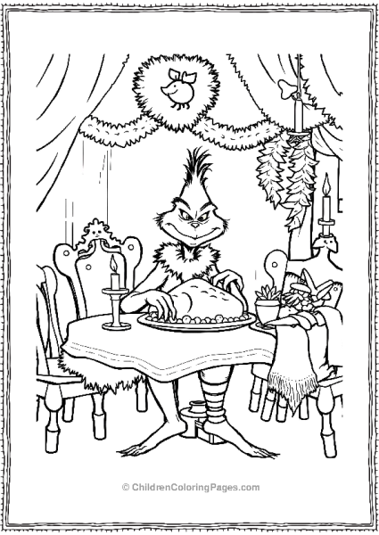 The Grinch Feasting On Roast Beast Free PDF Printable