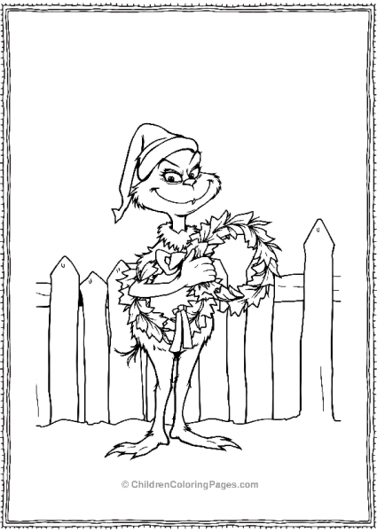 The Grinch Holding A Wreath Free PDF Printable