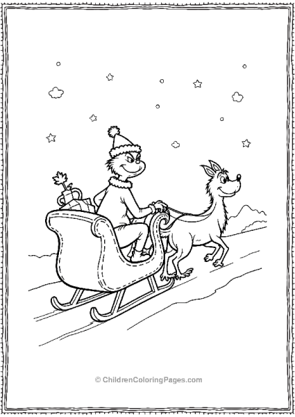 The Grinch In A Sleigh Free PDF Printable