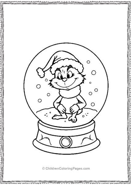 The Grinch In A Snow Globe Free PDF Printable