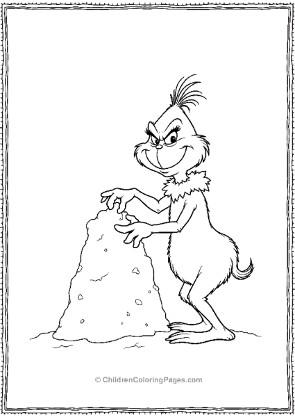 The Grinch Making A Snow Pile Free PDF Printable