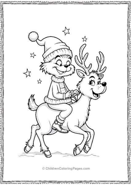 The Grinch On A Reindeer Ride Free PDF Printable