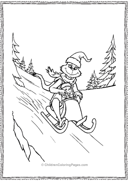 The Grinch On A Sled Ride Free PDF Printable