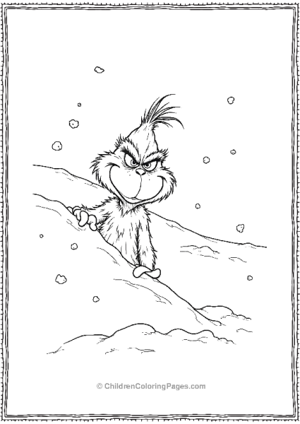 The Grinch Peeking From The Snow Free PDF Printable