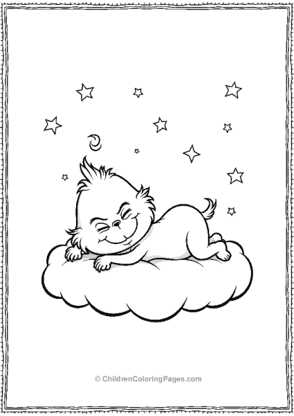 The Grinch Sleeping On A Cloud Free PDF Printable