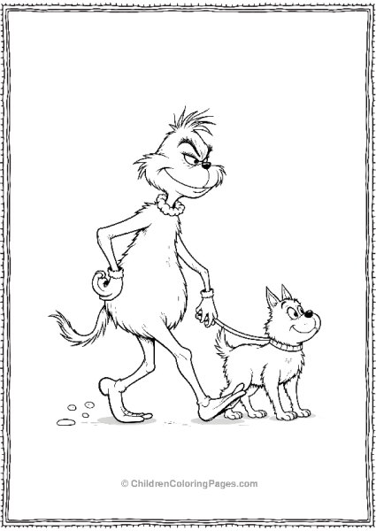 The Grinch Walking His Dog Free PDF Printable