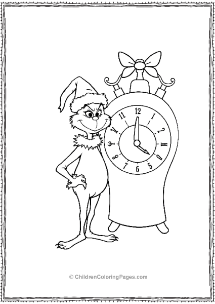 The Grinch With A Clock Free PDF Printable