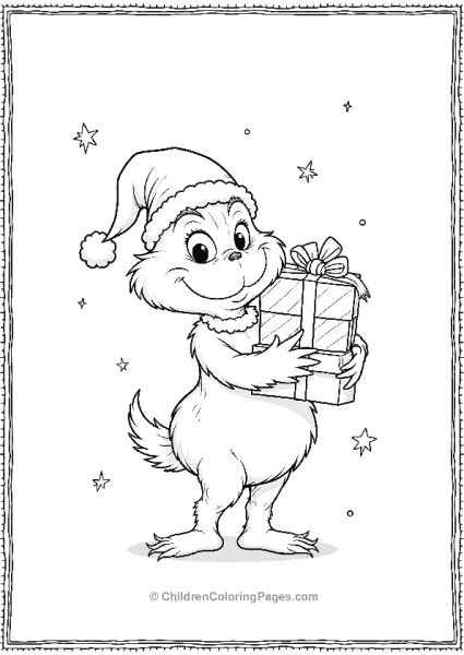 The Grinch With A Gift Free PDF Printable