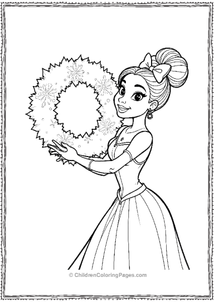 Tiana Holding A Wreath Free PDF Printable