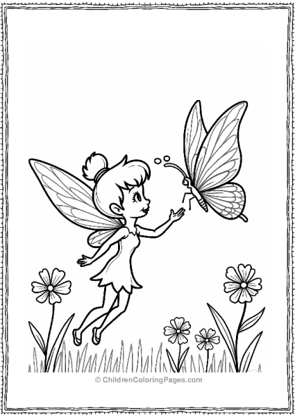 Tinker Bell Chasing A Colorful Butterfly Free PDF Printable