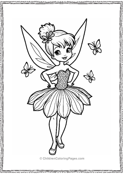 Tinker Bell In A Flower Dress Free PDF Printable