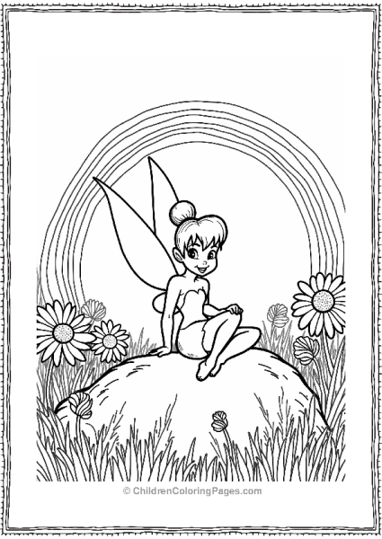 Tinker Bell In A Rainbow Meadow Free PDF Printable