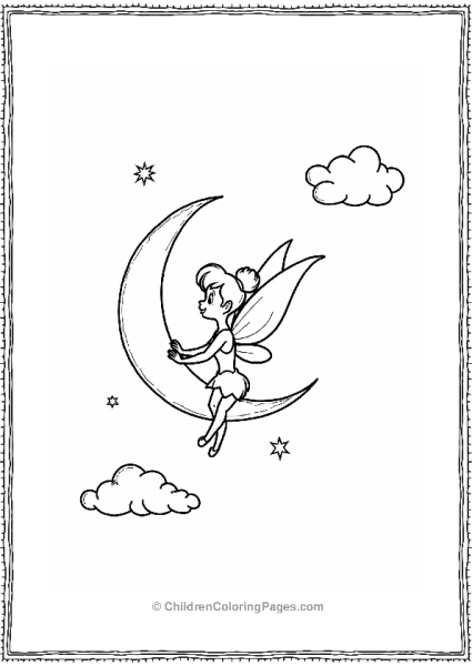 Tinker Bell On A Crescent Moon Free PDF Printable