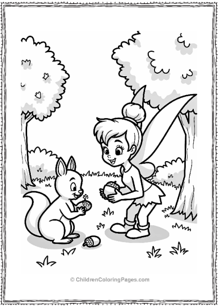 Tinker Bell Playing With Squirrels Free PDF Printable