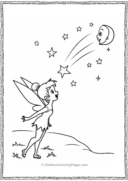 Tinker Bell Watching A Shooting Star Free PDF Printable